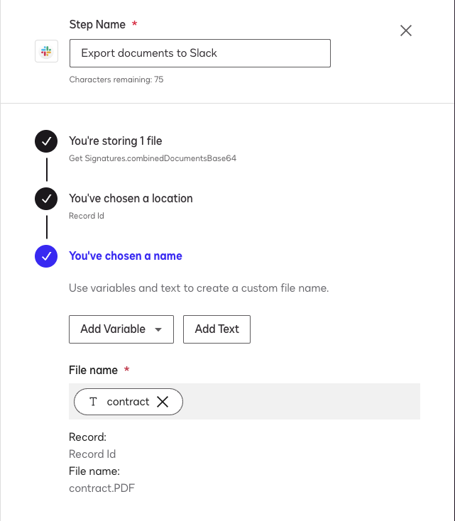 Export documents