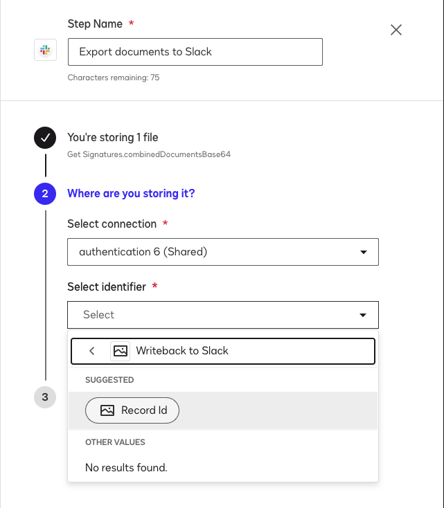 Select record id from writeback step