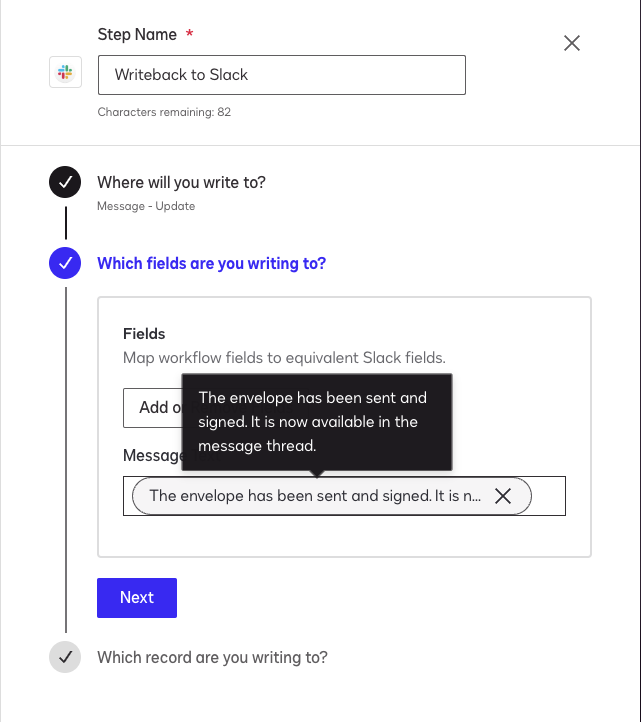 Updating message text