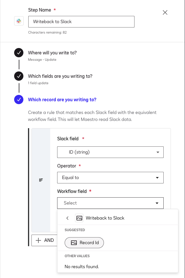 Specify message ID in filter